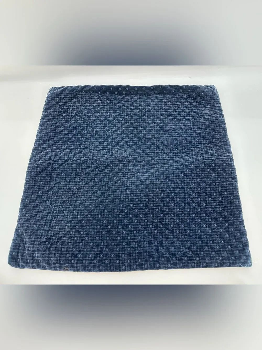 Pottery Barn Boucle Throw Pillow Cover Steele Blue Square Approx 19” X 19”